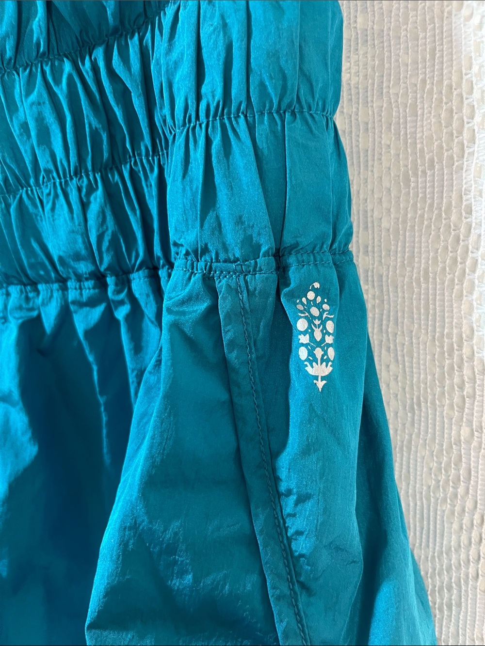 FP Movement High-Waist Teal Shorts - Elastic Smocked Waist S - Picture 5 of 7